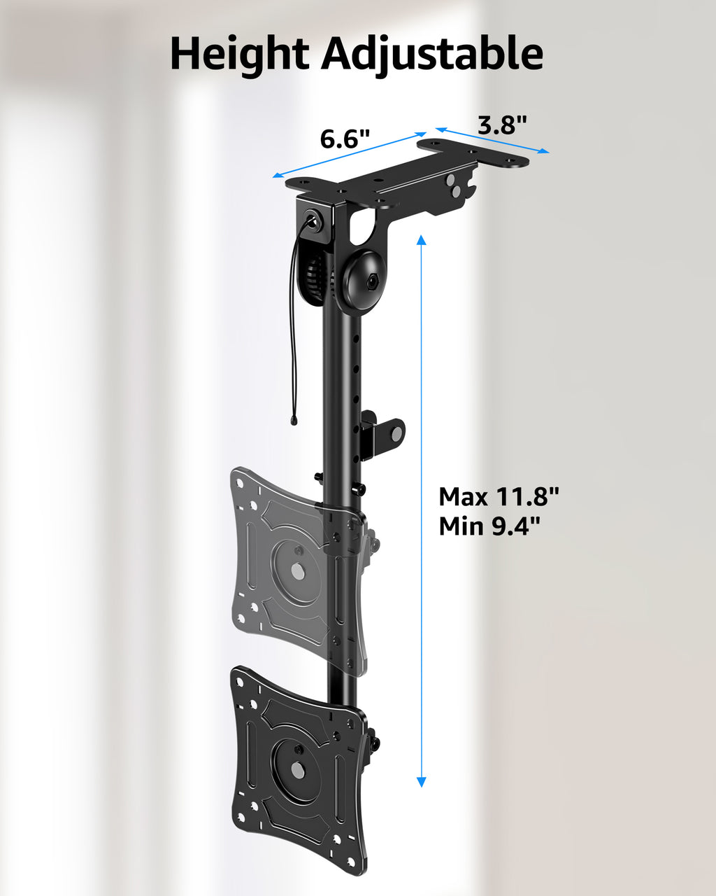 MOUNTUP Ceiling Monitor Mount for 13-32'', Max 22lbs Sceen, Flip Down Computer Monitor Mount, Folding Ceiling Mount with Full Motion Tilt Swivel Rotation, for Garage, Workshop, Sloped & Flat Ceilings
