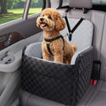 SMATTO Dog Car Seat for Small and Medium Dogs up to 26 lbs, Portable Waterproof Dog Booster Car Seat with Removable Washable Cover, Safety Seat Belt Y-Shape Safety Belt and Storage Pockets, Black