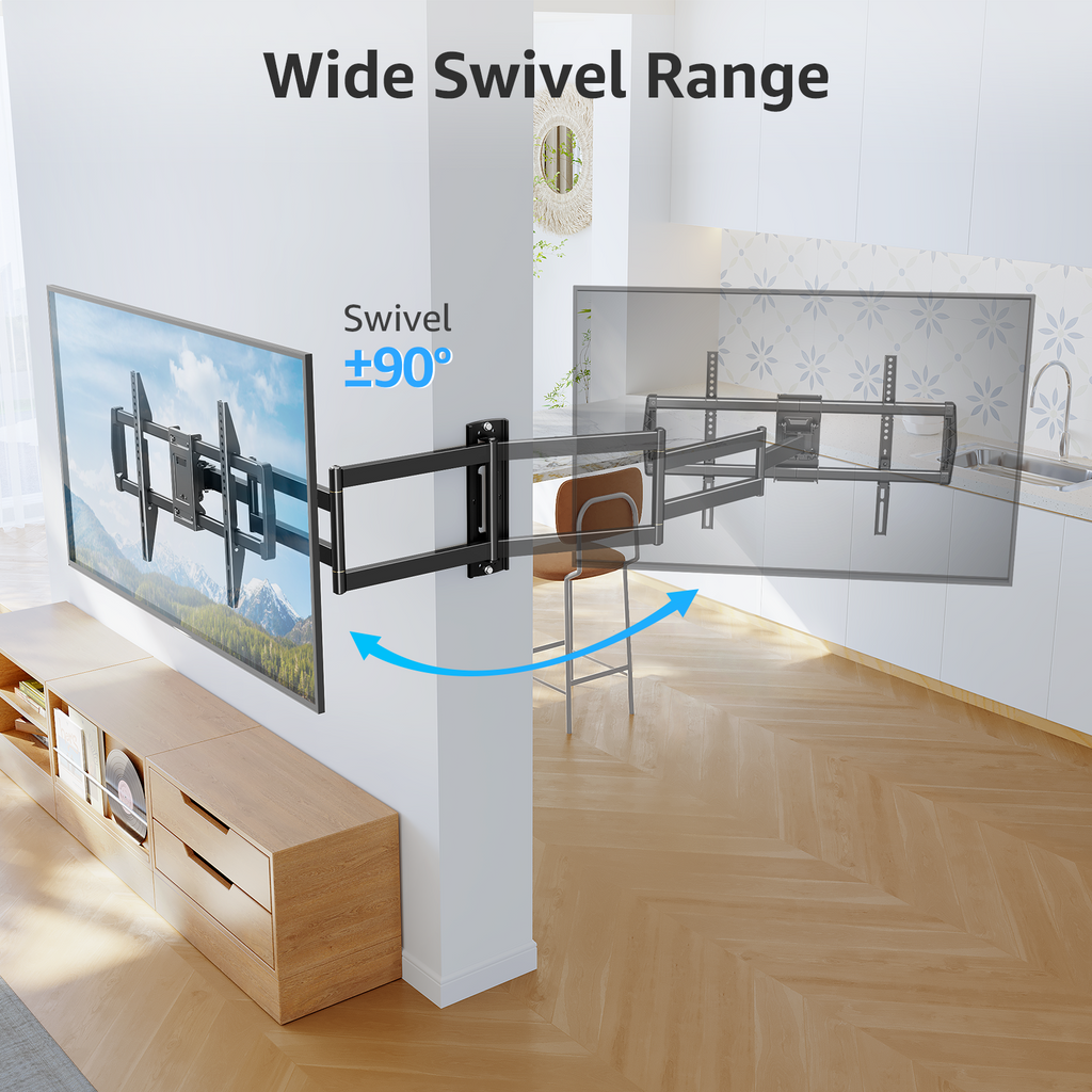 MOUNTUP 962mm Langarm TV Wandhalterung für 42–75 Zoll bis zu 45kg, Schwenkbare Neigbare Wandhalterung Fernseher, Extra Langer Reach Fernseher Halterung, Max VESA 600 x 400mm, EU0047-L
