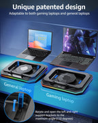 MOUNTUP RGB Laptop Cooling Pad for 13-19 Inch, Max 3500RPM Gaming Laptop Cooler, Cooling Pad Stand with Touch Switch to Control Speed, Laptop Fan Cooling Pad with Powerful 4.72 Inch Turbo Fan