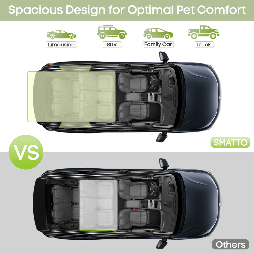 SMATTO Waterproof Dog Cargo Liner for SUV Sedan Van, Non-Slip Scratchproof Pet Seat Cover with Bumper Flap Protector, Large Universal Fit