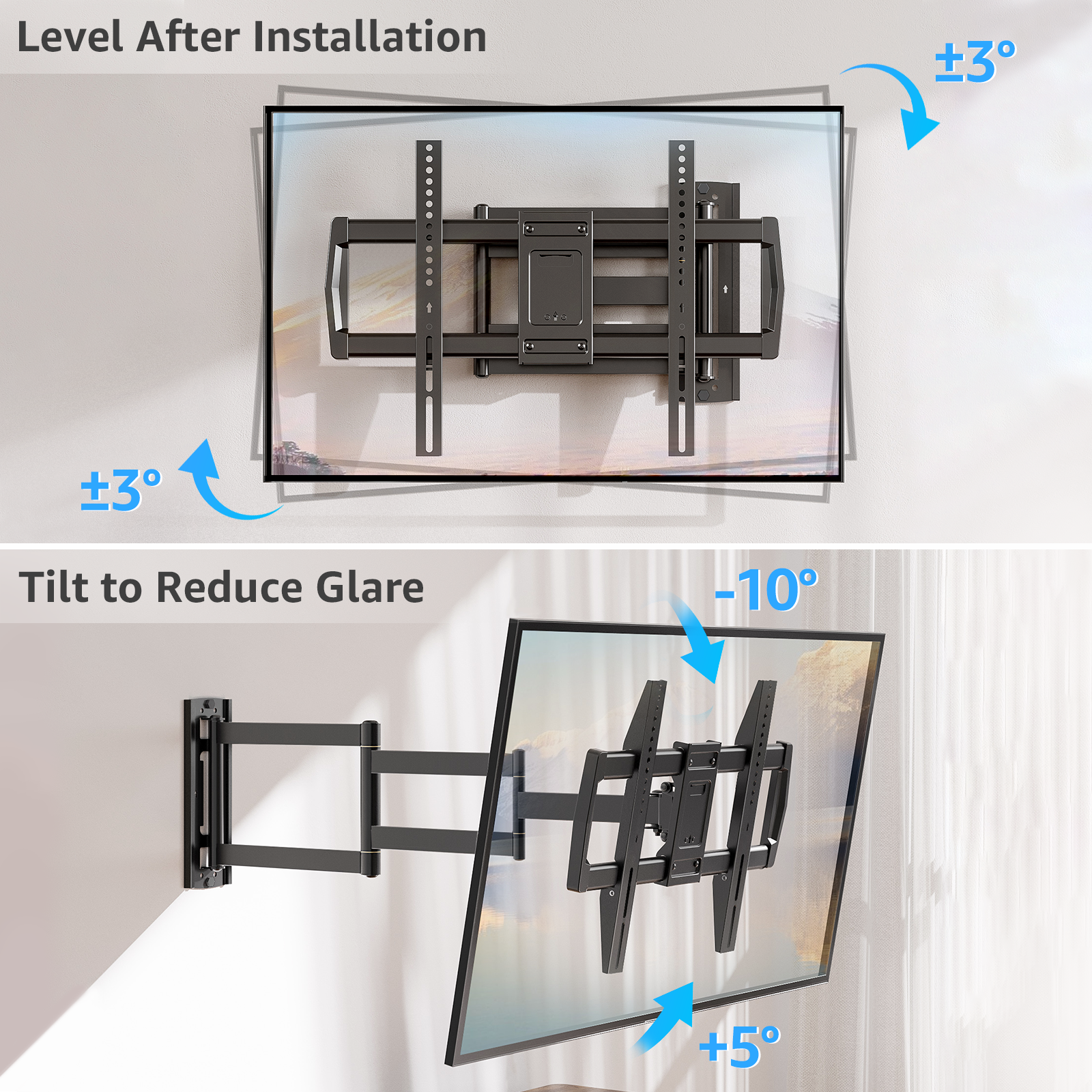 MOUNTUP 962mm Langarm TV Wandhalterung für 42–75 Zoll bis zu 45kg, Schwenkbare Neigbare Wandhalterung Fernseher, Extra Langer Reach Fernseher Halterung, Max VESA 600 x 400mm, EU0047-L