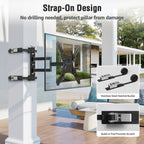 MOUNTUP Outdoor Pillar TV Mount for Gazebo & Patio, No-Drill Full Motion TV Post Mount for Round & Square Columns, Swivel Tilt Level, Fits 26–60″ TVs up to 77 lbs, Max VESA 400x400mm, Black MU0084-OD