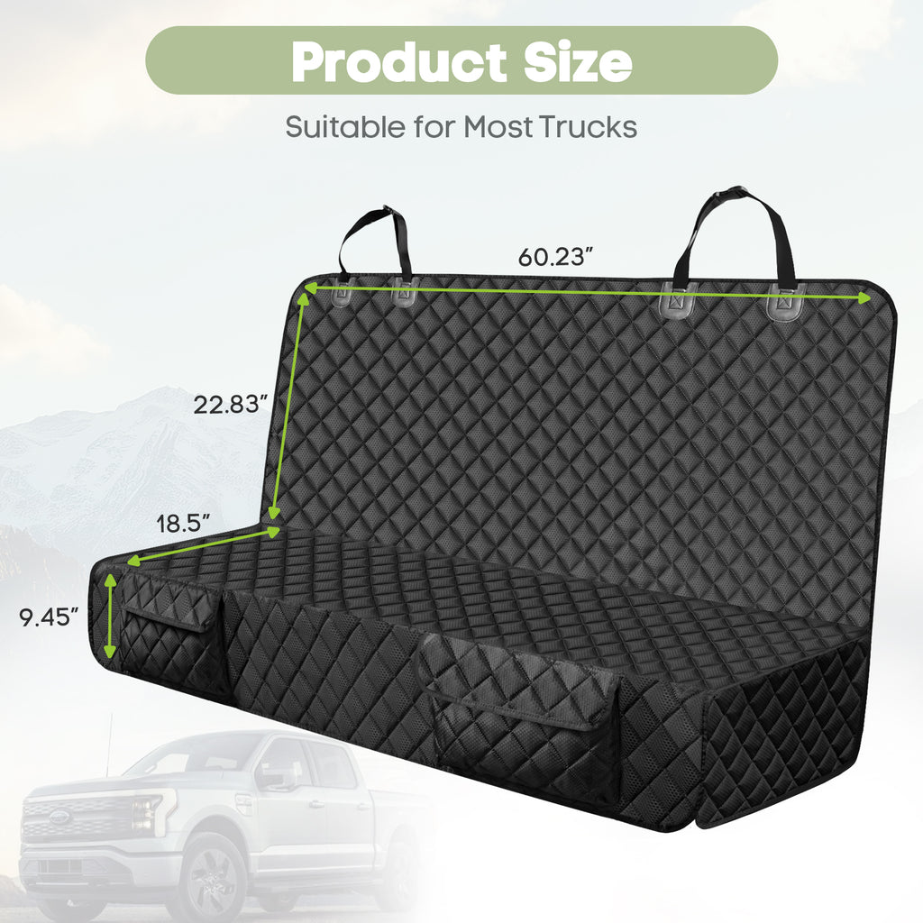Smatto Dog Car Seat Cover for Trucks, Heavy Duty Rear Bench Cover for Ford F150/Chevrolet Silverado 1500/Ram 1500/GMC Sierra 1500, Waterproof Nonslip Pet Back Seat Cover for Dogs