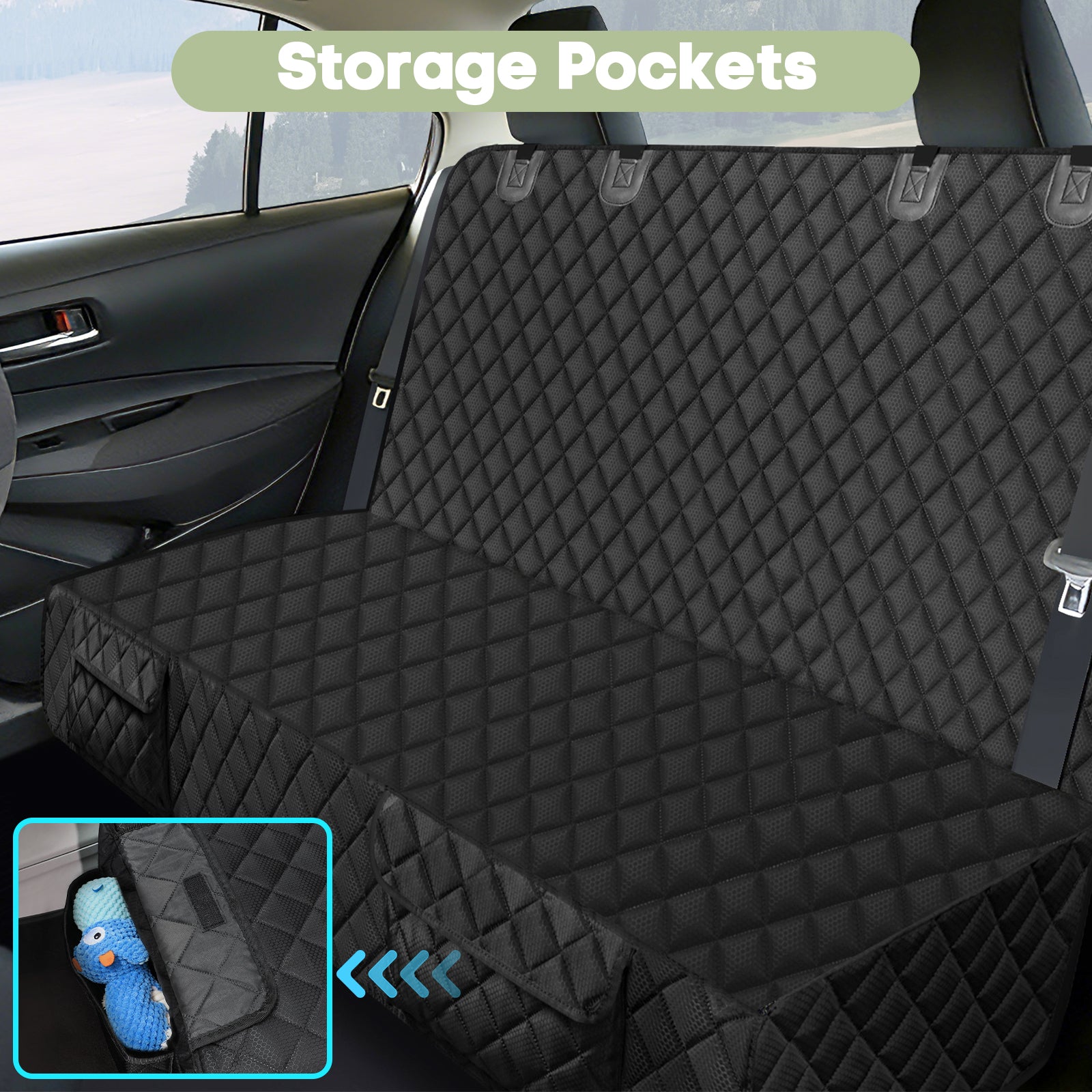 Smatto Dog Car Seat Cover for Trucks, Heavy Duty Rear Bench Cover for Ford F150/Chevrolet Silverado 1500/Ram 1500/GMC Sierra 1500, Waterproof Nonslip Pet Back Seat Cover for Dogs