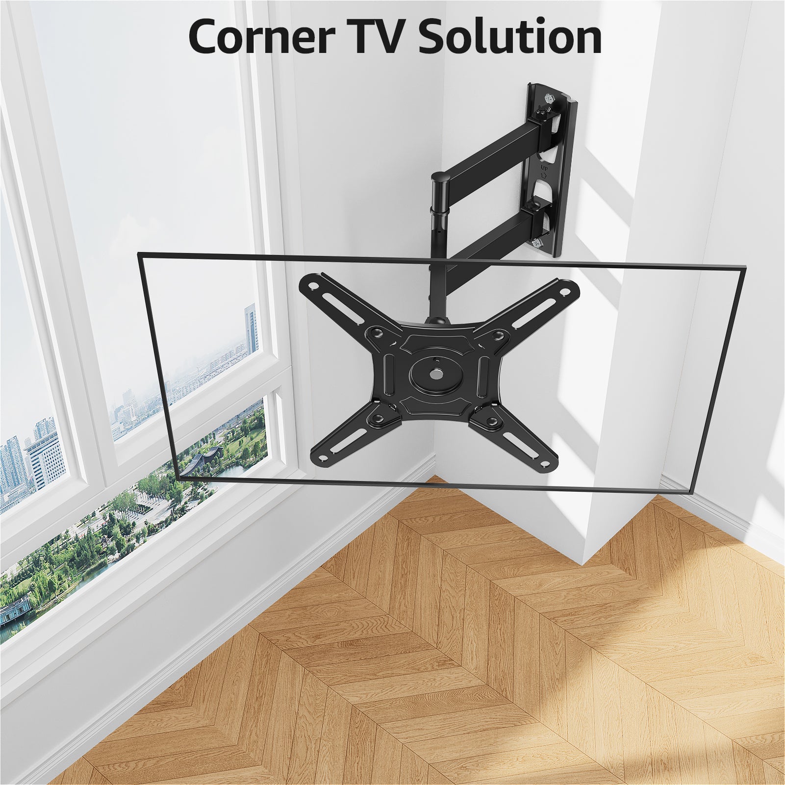 MOUNTUP UL Listed TV Monitor Wall Mount Swivel and Tilt for Most 14-42 Inch LED LCD Flat Curved TVs, Full Motion Wall Mount TV Bracket with Articulating Arm, Max VESA 200x200mm up to 33lbs, MU0029