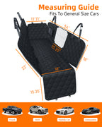 SMATTO Dog Car Seat Cover with Mesh Window, 100% Waterproof Pet Seat Cover for Back Seat, Scratchproof Dog Hammock for Cars, Trucks, SUVs, Jeeps, Black