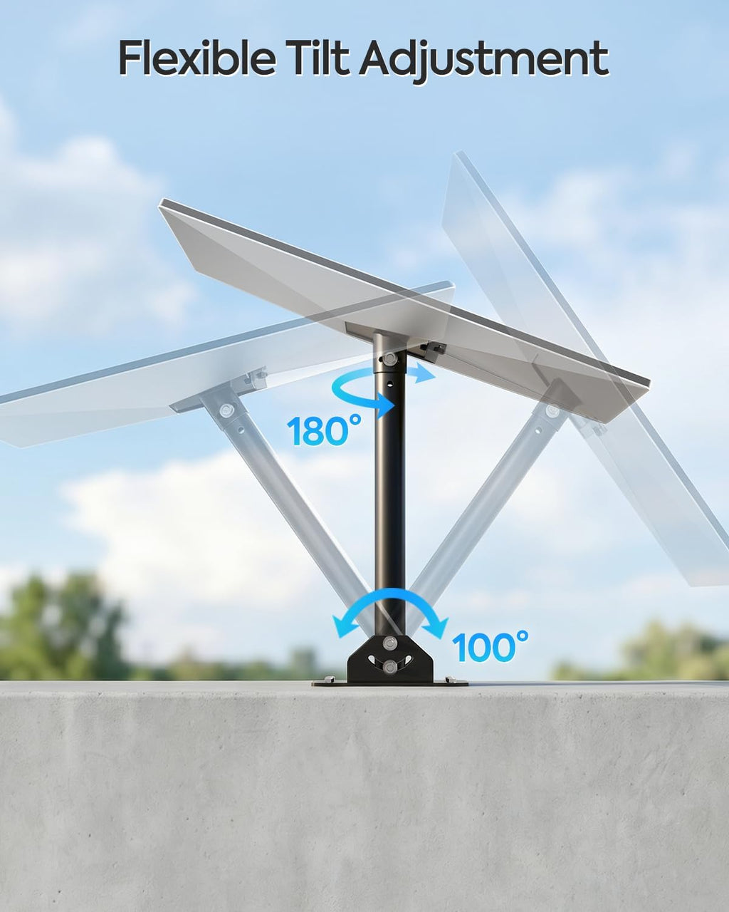 MOUNTUP Starlink Roof Mount Gen 3 V4 V4X Adjustable Stainless Steel Bracket | Better Signal Positioning with 180° Rotation, 100° Tilt, 15.8" Pivot Pole & Rustptoof Hardware for Starlink Roof Installation